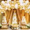 Gold and White Balloons Set, 90Pcs Gold Balloons 12 Inch White and Glod confetti Latex Balloons